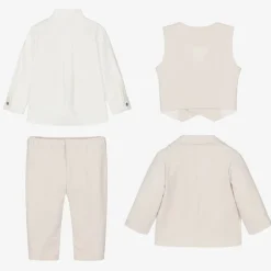 Boys Beige Jersey Suit