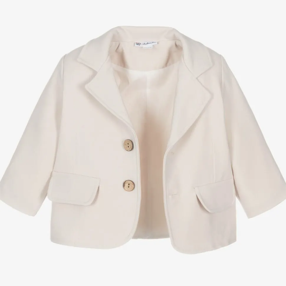 Boys Beige Jersey Suit