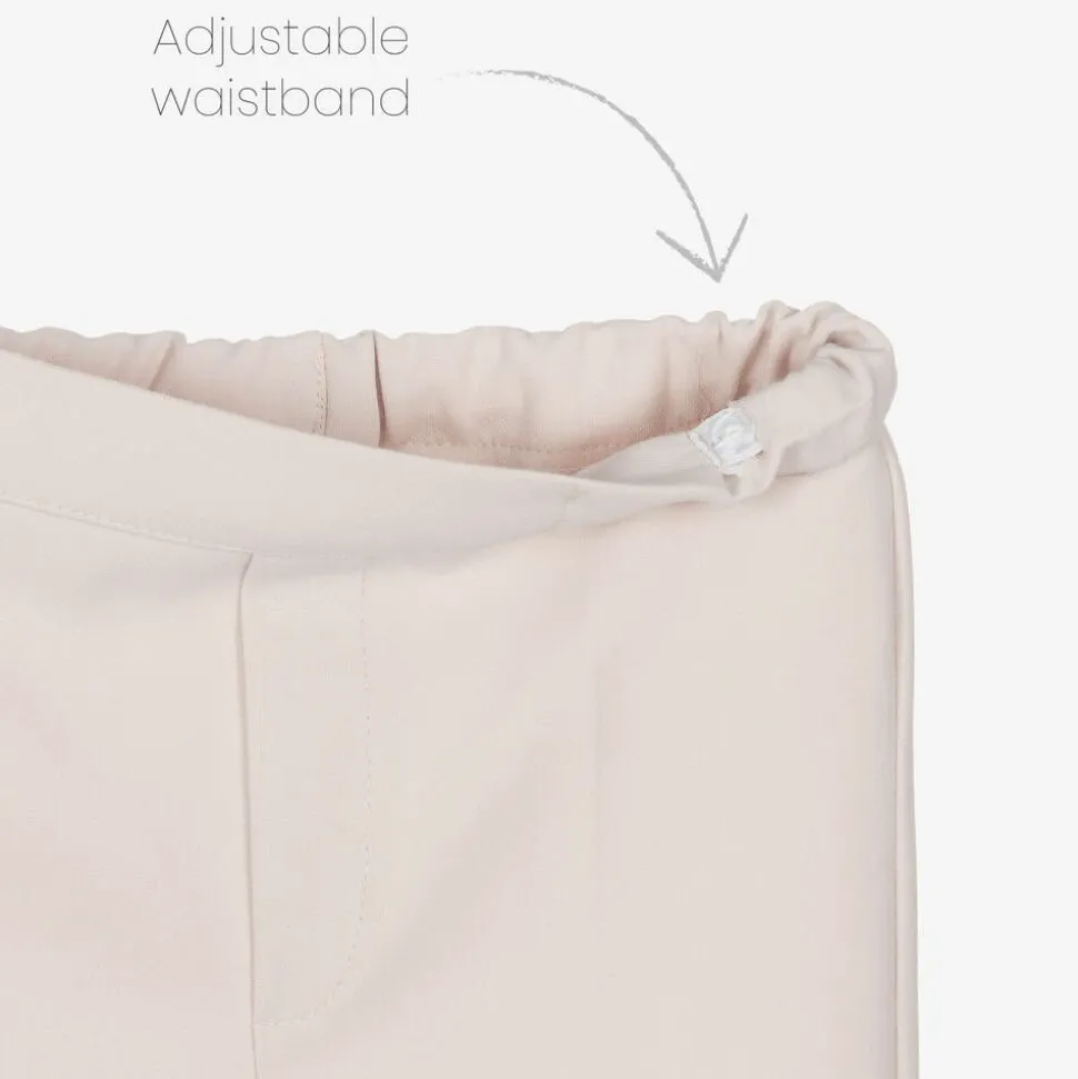 Boys Beige Jersey Suit