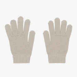 Boys Beige Knitted Gloves
