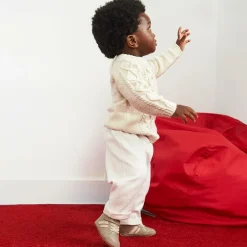 Boys Beige Leather First Walker Shoes