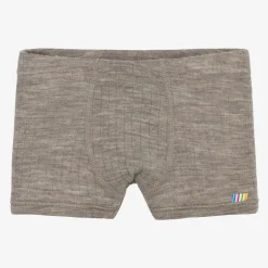 Boys Beige Merino Wool Boxer Shorts