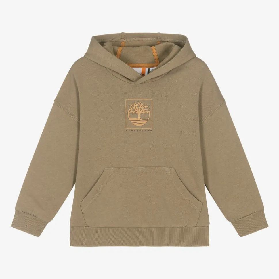 Boys Beige Organic Cotton Hoodie