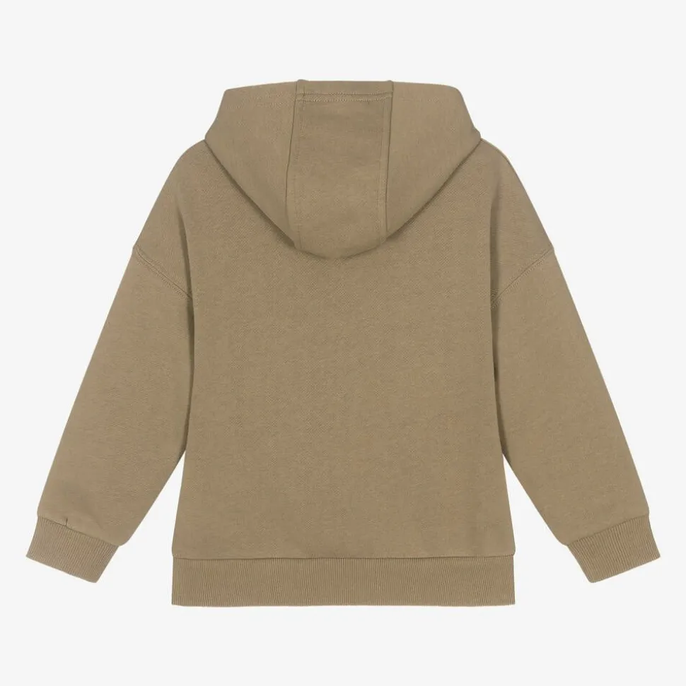Boys Beige Organic Cotton Hoodie