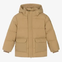 Boys Beige Puffer Coat