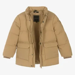 Boys Beige Puffer Coat