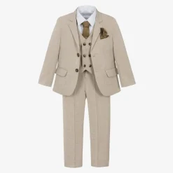Boys Beige Trouser Suit