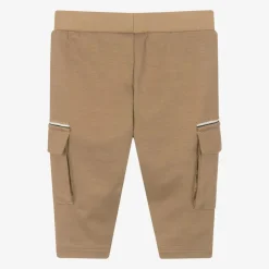 Boys Beige Viscose Cargo Trousers