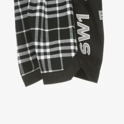 Boys Black & Checked Logo Shorts