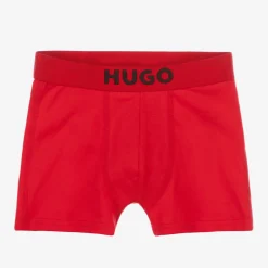 Boys Black & Red Cotton Boxer Shorts (2 Pack)