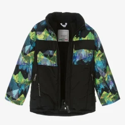 Boys Black Abstract Print Ski Jacket