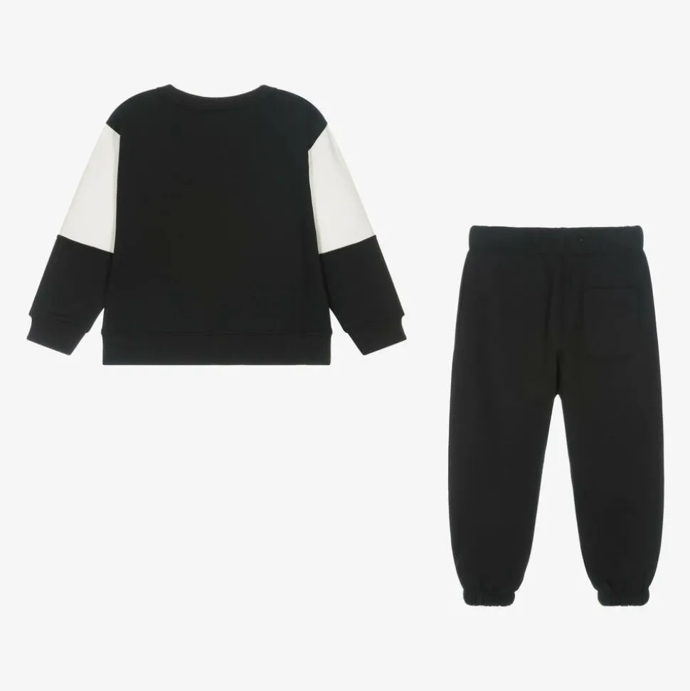 Boys Black Colourblock Tracksuit
