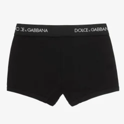 Boys Black Cotton Boxers (2 Pack)