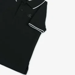 Boys Black Cotton CK Polo Shirt