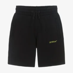 Boys Black Cotton Diagonals Shorts