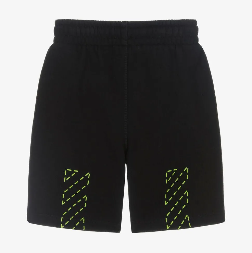 Boys Black Cotton Diagonals Shorts