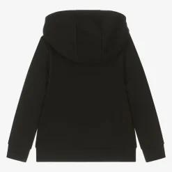 Boys Black Cotton Hoodie