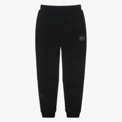 Boys Black Cotton Joggers