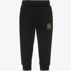 Boys Black Cotton Joggers