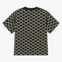 Boys Black Cotton KL Monogram T-Shirt