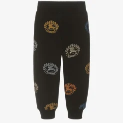 Boys Black Cotton Logo Joggers