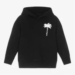 Boys Black Cotton Palm Hoodie