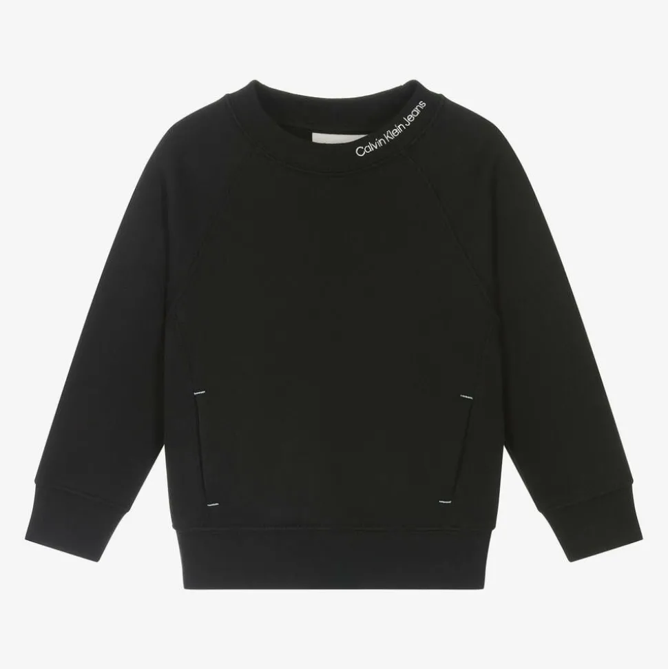 Boys Black Cotton Sweatshirt