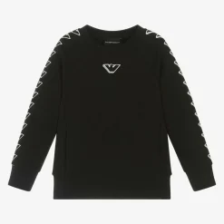 Boys Black Cotton Sweatshirt
