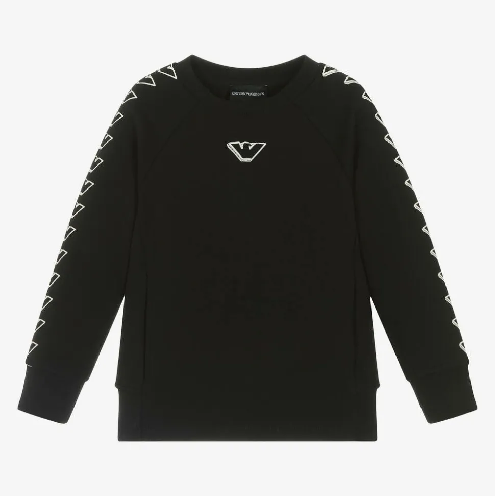 Boys Black Cotton Sweatshirt