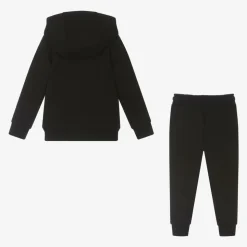 Boys Black Cotton Tracksuit