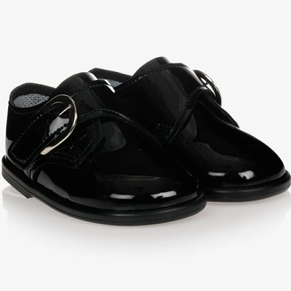 Boys Black First-Walker Shoes