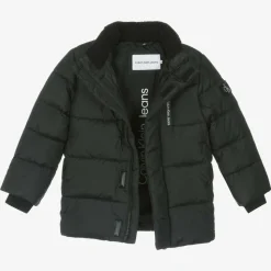 Boys Black Hooded Puffer Jacket