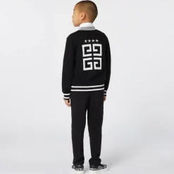 Boys Black Knitted Zip-up Top