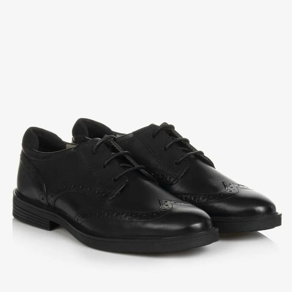 Boys Black Leather Brogues