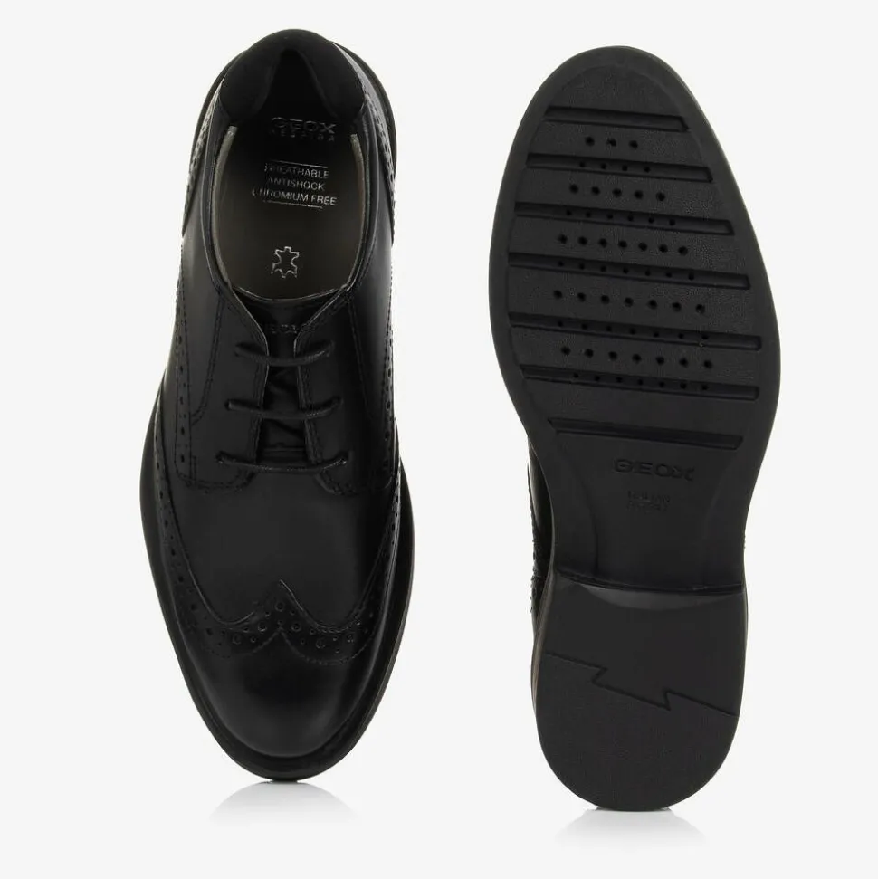 Boys Black Leather Brogues