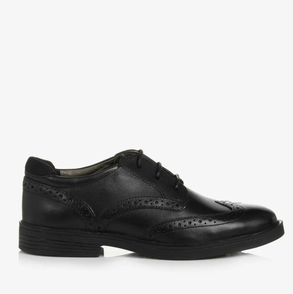 Boys Black Leather Brogues
