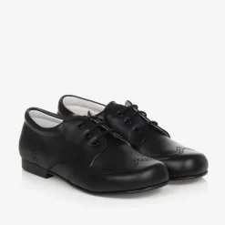 Boys Black Leather Brogues