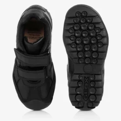 Boys Black Leather Trainers
