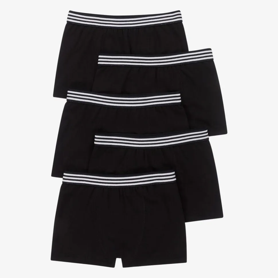 Boys Black Organic Boxer Briefs (5 Pack)