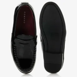 Boys Black Patent Penny Loafers
