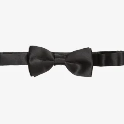 Boys Black Satin Bow Tie (10cm)