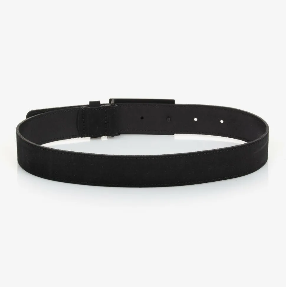 Boys Black Suede Leather Belt