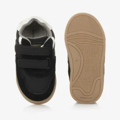 Boys Black Suede Leather Trainers