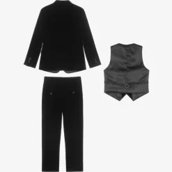 Boys Black Velvet Suit