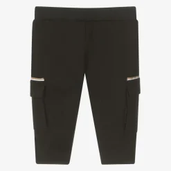 Boys Black Viscose Cargo Trousers