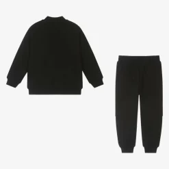 Boys Black Zip-Up Tracksuit