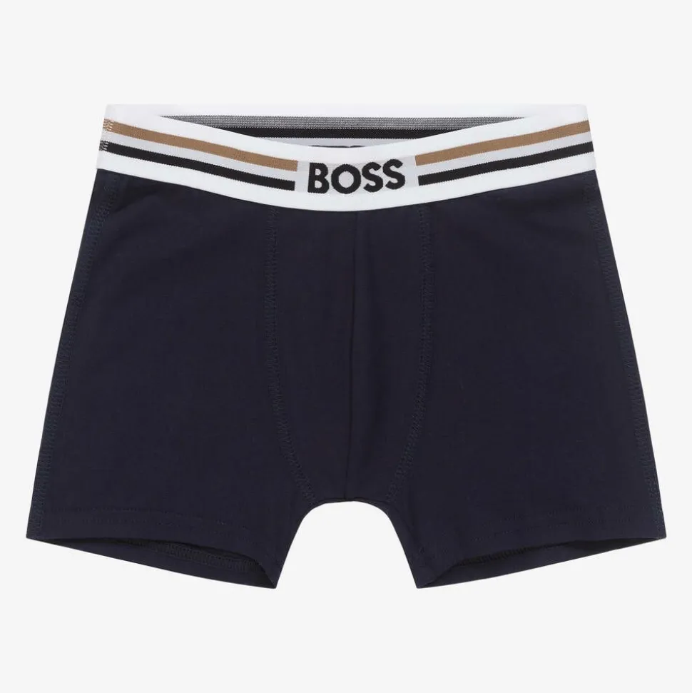 Boys Blue & Grey Boxer Shorts (2 Pack)