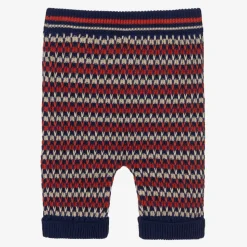 Boys Blue & Orange Cotton Knit GG Trousers