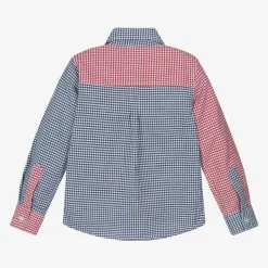 Boys Blue & Red Check Cotton Shirt