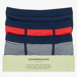 Boys Blue & Red Organic Boxer Briefs (3 Pack)